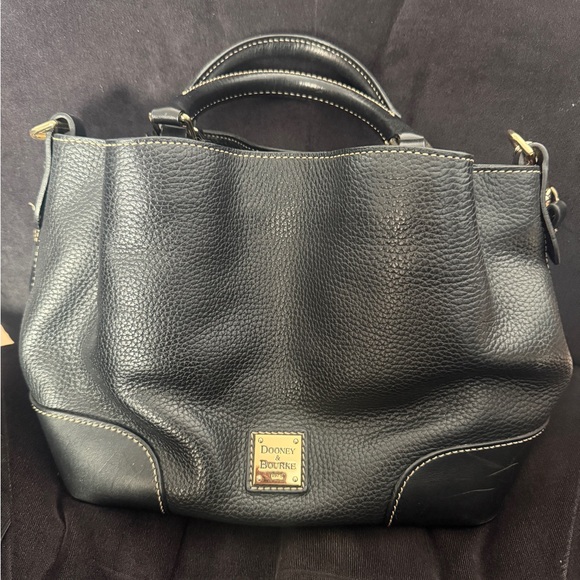 Dooney & Bourke Handbags - Dooney & Bourke Black Pebbled Leather Shoulder Bag